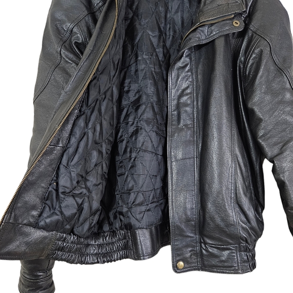 Basic Equipment 100% Leather Vintage Black Jacket - Picture 3 of 9